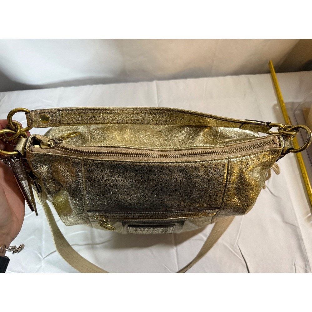 Coach Poppy Metallic Gold Leather Convertible Hobo Crossbody 20384 Y2K Bag - Picture 12 of 12